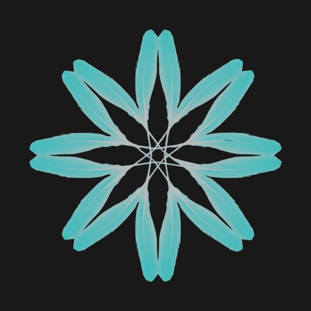 Feather Flower Teal by Geomhectic