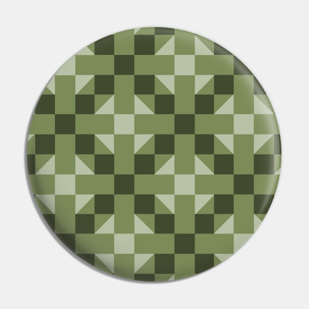 Tic Tac Toe Green Patchwork Pattern Pin by Nuletto