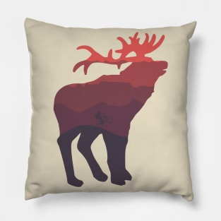 mountain bike mtb deer gift cycling mountain biking cyclist mountains Pillow