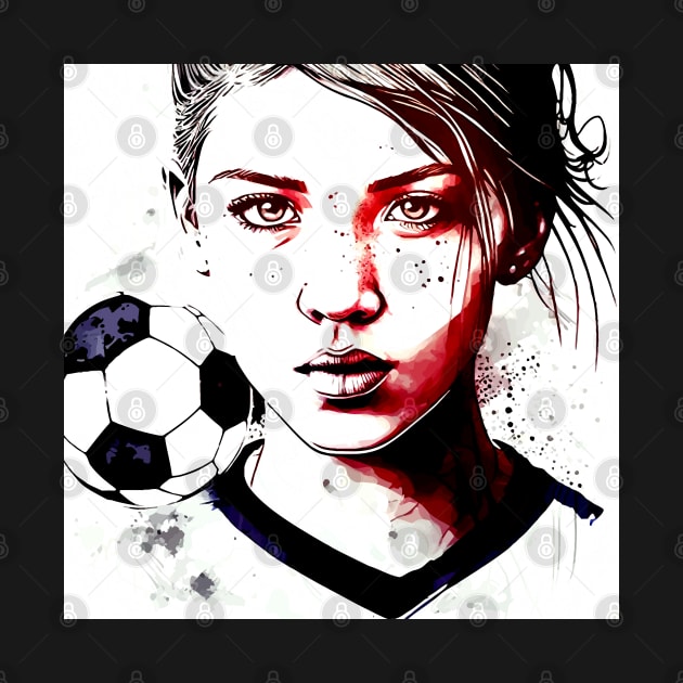 Soccer Girl Graffiti Art Splash Paint by MaystarUniverse