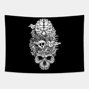 Brain Doodle BW Tapestry