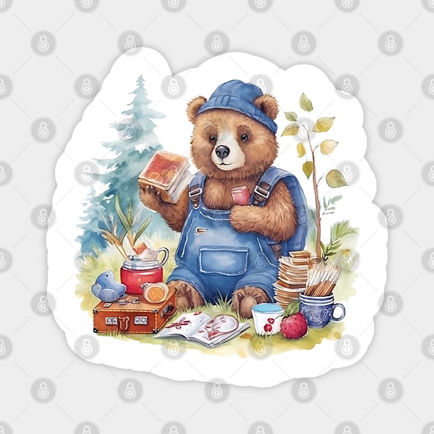 Picnic Bear #2 Magnet by Chromatic Fusion Studio