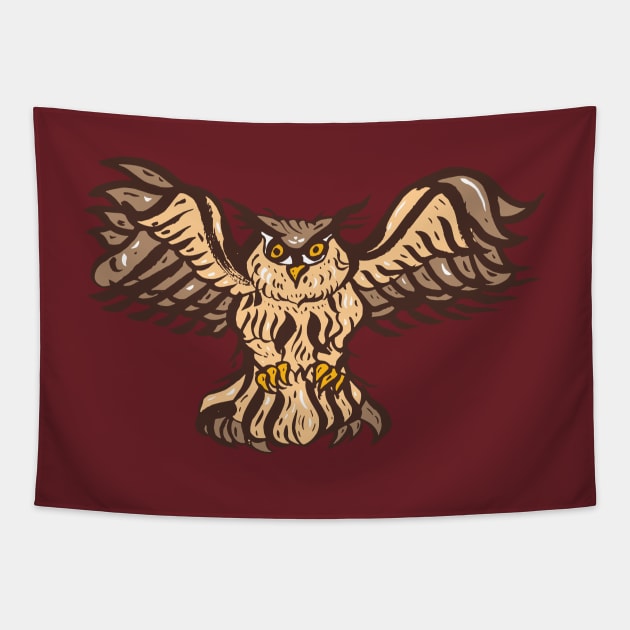 Bubo bubo Tapestry by nokhookdesign