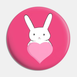 Heart bunny Pin