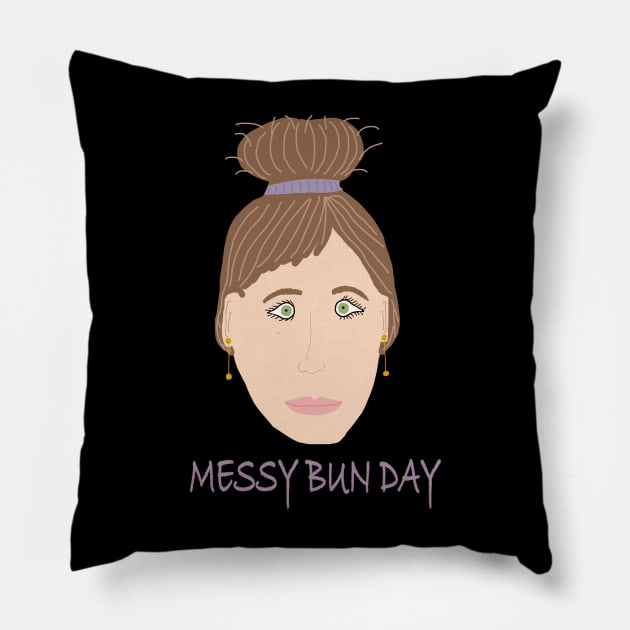 Messy Bun Day Pillow by Repeat Candy