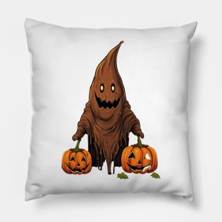 Ghost and Pumpkins: A Halloween Illustration Pillow