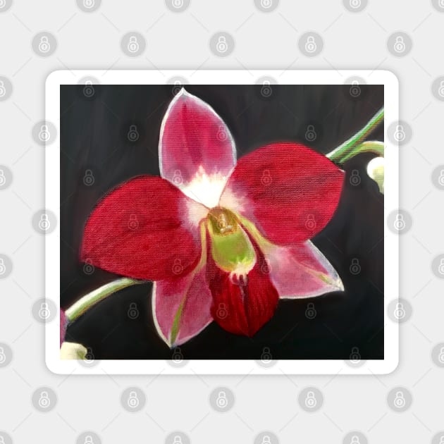 Blooming Red Orchid Magnet by Lady Lilac