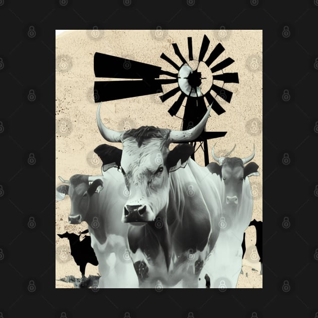 Grunge Farmstyle - Nguni Cattle by Wayne's Business Art