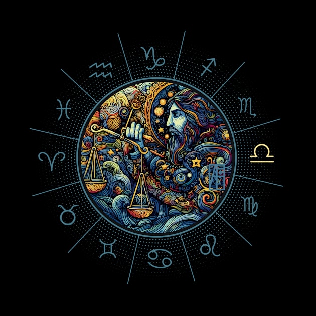 ZODIAC Libra - Astrological LIBRA - LIBRA - ZODIAC sign - Van Gogh style - 3 by ArtProjectShop