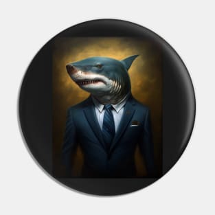 Royal Portrait of a Shark Pin