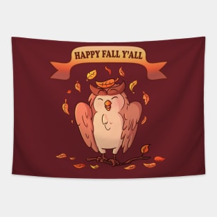 Autumn fall owl Tapestry