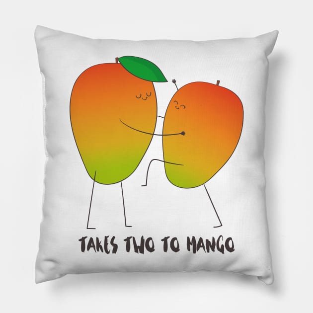 It Takes Two To Mango Pillow by Dreamy Panda Designs