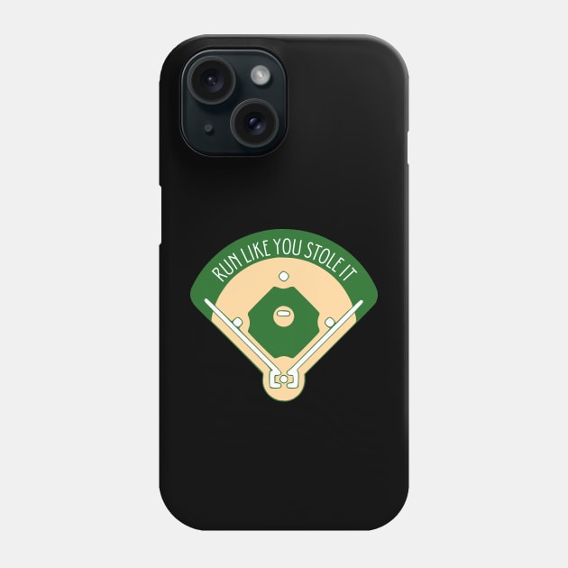 Baseball Diamond - Run Like You Stole It Phone Case by KayBee Gift Shop