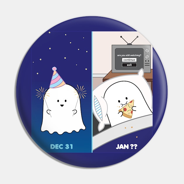 Gordie the Ghost (Dec 31 vs Jan) | by queenie's cards Pin by queenie's cards