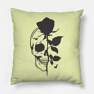 Half skull Half Rose Pillow