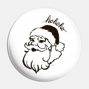 Santa black stencil Pin