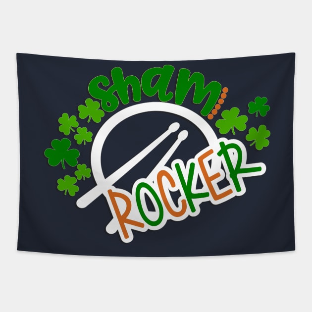 Sham Rocker St Patricks Day Irish Drummer Tapestry by 4Craig