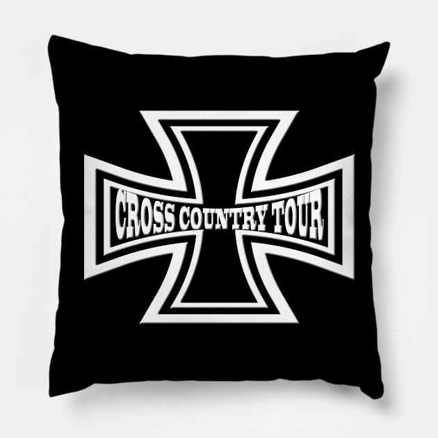 Iron Cross-Cross Country Tour Motorcycle Pillow by DroolingBullyKustoms