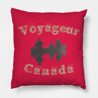 Voyageur Canoeing in Canada Down the mighty Saint Lawrence River Pillow