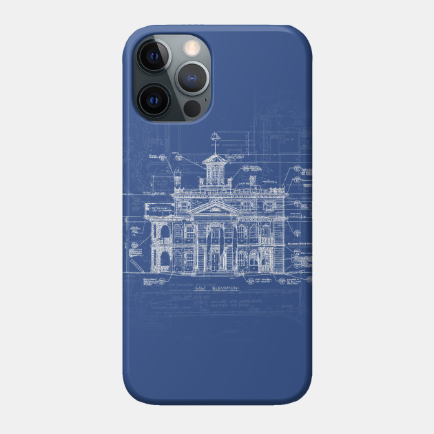 Haunted Mansion Blueprint - Hitchhiking Ghosts - Phone Case