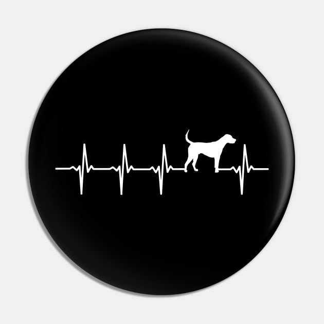 Foxhound Heartbeat Gift For Foxhound Lovers Pin by OceanRadar