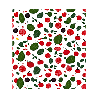 Fresas y cerezas pattern hecho por una I.A. T-Shirt