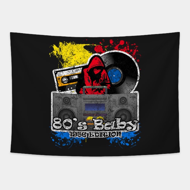 80's Baby Retro Hip Hop T Shirt Tapestry by TheAparrelPub