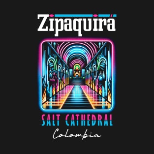 Zipaquirá  Salt Cathedral Colombia Neon Art T-Shirt