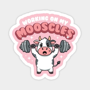 Moo-scular Cow Workout Humor Magnet