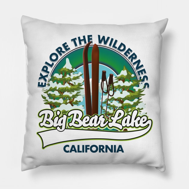 big bear lake california ski logo Pillow by nickemporium1