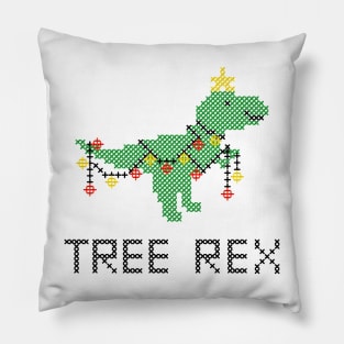 Tree Rex Christmas Dino Pillow
