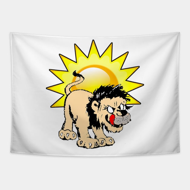 lion with out tongue Tapestry by Marccelus