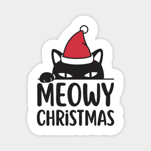 Sneaky Santa Cat Meowy Christmas Magnet