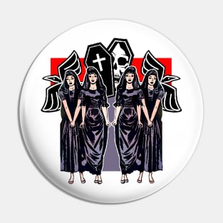 Ravens, coffins and dark girls on halloween Pin