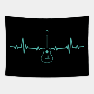 Guitar Player Heartbeat Shirt Music Lovers Guitar Instrument Tapestry