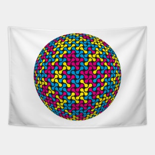 CMYK Metaballs Pattern Sphere Tapestry