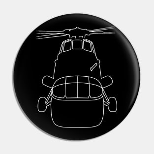 Wessex helicopter outline graphic (white) Pin