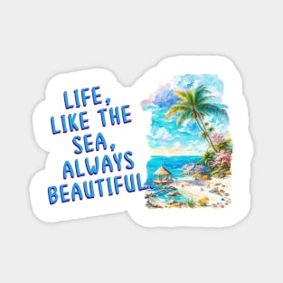 Beach Paradise: Inspirational Canvas Print Magnet