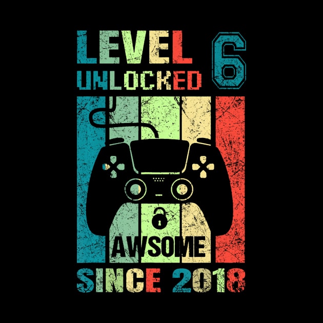 6Th Birthday Gaming Level 6 Unlocked Awesome Since 2018 by MaciGalloway3