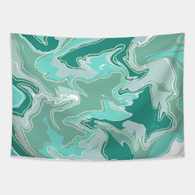 Light blue marble design - teal marble pattern Tapestry by Alice_creates