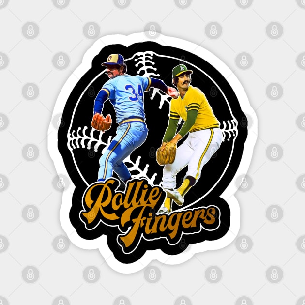 Retro Rollie Fingers Gold Tribute Magnet by darklordpug