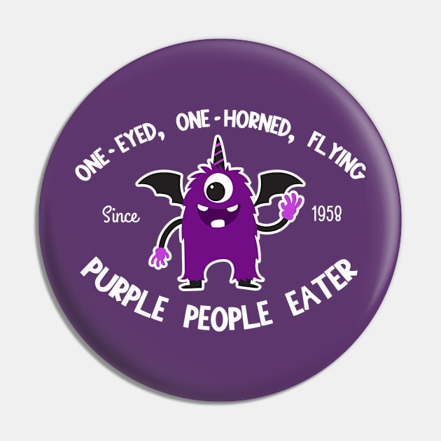 Purple People Eater Pin by woodsman