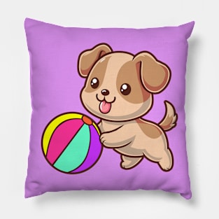 Puppies playing ball Pillow