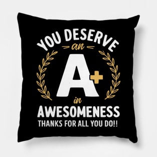 You Deserve A Plus In Awesomeness Men Women Boys Girls Kids Pillow