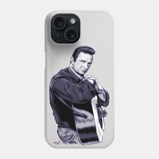 Johnny Cash - An illustration by Paul Cemmick Phone Case