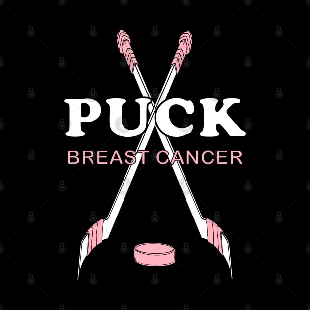 Cancer Awareness Hockey PUCK BREAST CANCER! by ScottyGaaDo