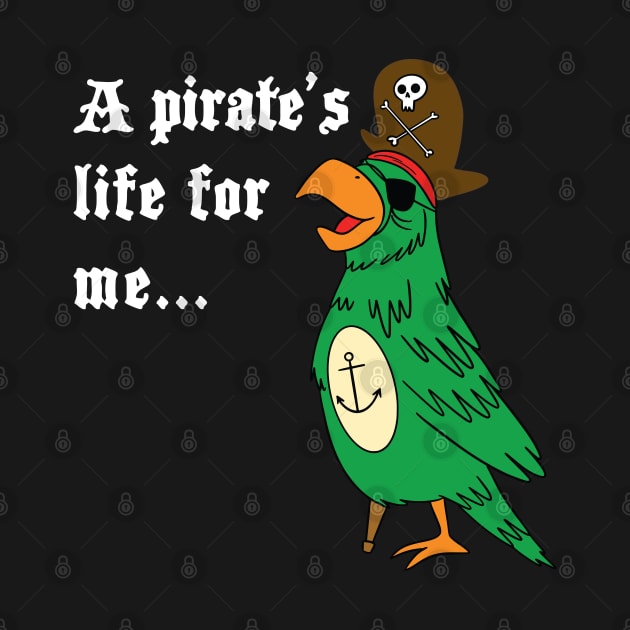 Pirate Parrot with Eye Patch and Wooden Leg by FrogAndToadsWorkshop