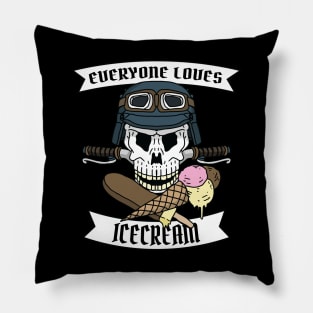 ice cream loving biker. Pillow