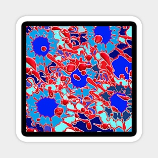 Red Splash Blue Pop Art Magnet