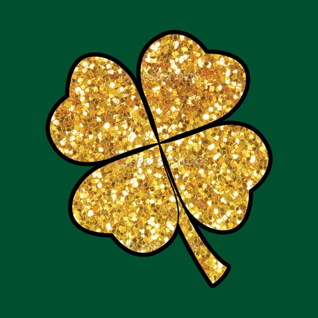 Four Leaf Gold Clover by ACGraphics